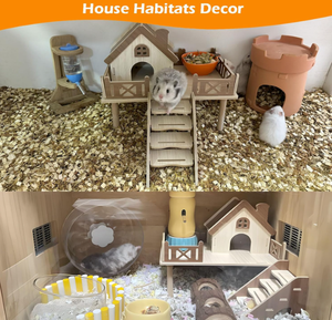 Fabrika toptan çevre dostu katı ahşap üçgen <span class=keywords><strong>Pet</strong></span> House <span class=keywords><strong>Hamster</strong></span> kafes platformu ile küçük ırkları için merdiven - Product Image 6