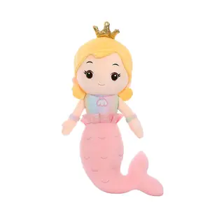 Hot selling fish plush pillow stuffed dolls human fish princess mermaid mermaid plush pillow toys party decoration