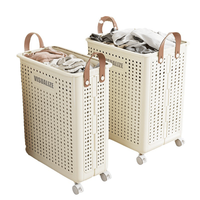 Panier à linge rectangulaire pliable en usine panier de rangement sale pour vêtements de grande capacité pour salle de bain avec roues universelles