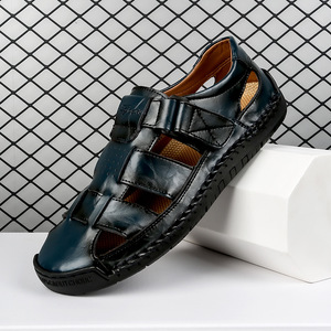 <span class=keywords><strong>Sandali</strong></span> da <span class=keywords><strong>Uomo</strong></span> in Vera Pelle con Punta Chiusa, Moda Estiva 2024 per Spiaggia e Outdoor - Product Image 2