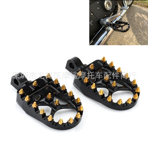 Repose-pieds de moto Moshark usinés CNC, rotatifs à 360 degrés avec clous dorés pour modification de moto - Product Image 4