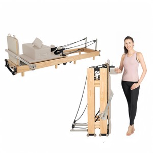 Máquina de Pilates Reformer de Madera Plegable, Portátil y Resistente, Equipo Ajustable para Entrenamiento en Casa, Gimnasio o Estudio de Pilates - Empaquetado en Caja - Product Image 1