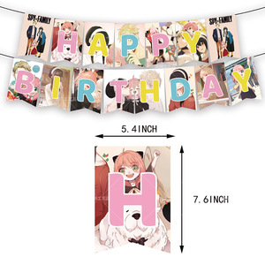 Decoraciones <span class=keywords><strong>de</strong></span> Cumpleaños <span class=keywords><strong>de</strong></span> Spy X Family, Banderines, Globos, Decoración para Baby Shower, Banderas Desechables, Adornos para Cupcakes, Artículos para Fiestas Infantiles - Product Image 2