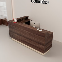 Comptoir de réception en bois massif et panneaux de particules, design moderne, éclairage LED, durable, pour magasin de vêtements pour femmes, salon de beauté, bar