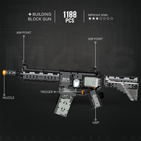 Ensemble de blocs de construction Reobrix 77004 M416 Sniper Gun - Modèle de simulation en plastique ABS pour les 14 ans et plus - Jouet de construction unisexe