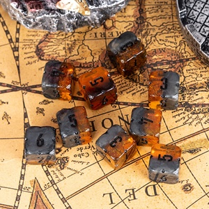 Faccub Tùy Chỉnh Logo 16Mm D6 Rõ Ràng Chảy Màu Đỏ Lụa Xúc Xắc Nhựa Nhựa RPG Cube Lăn Xúc Xắc Cho Dnd Trò Chơi - Product Image 2