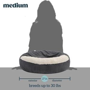 Cama para Perros Tipo Donut en Oferta, para Gatos de Interior y Perros Pequeños, Lavable, de Felpa, con Capucha, en Color Gris Oscuro, Talla Pequeña - Product Image 4