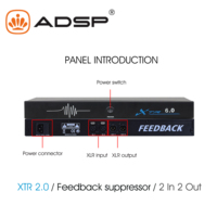 Processeur de signal audio numérique professionnel XTR 2.0, suppresseur de rétroaction, système de haut-parleurs PA passifs 2 entrées 2 sorties, son mono, métal