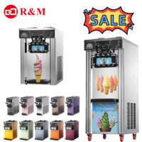 Machine à glace molle commerciale professionnelle pour 1 ou 3 saveurs, crème glacée, sorbet, glace artisanale