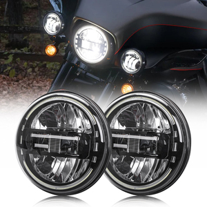 ระบบไฟส่องสว่างรถจักรยานยนต์ ไฟหน้าโปรเจคเตอร์ LED สีดำขนาด 7 นิ้ว สำหรับรถจักรยานยนต์ฮาร์เลย์ หลอดไฟ LED 7 นิ้ว ไฟคิงคอง - Product Image 3