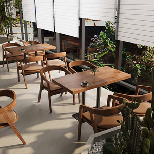Juego de Muebles de Ratán Moderno <span class=keywords><strong>y</strong></span> Duradero de Grado Comercial, Mesa <span class=keywords><strong>y</strong></span> <span class=keywords><strong>Sillas</strong></span> de Madera <span class=keywords><strong>para</strong></span> <span class=keywords><strong>Restaurantes</strong></span>, Cafeterías <span class=keywords><strong>y</strong></span> Hoteles - Product Image 4