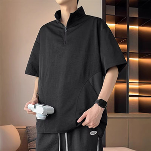 <strong>NASA</strong> Vintage Fashion Brand Half-zip Short-sleeve <strong>Mens</strong> Summer Plus-size Polyester <strong>T</strong>-<strong>shirt</strong> Loose-fit Oversized Design for - Product Image 4