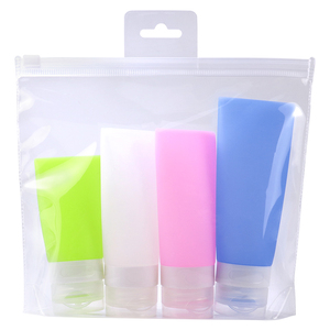 Envases de Silicona para Jabón/Desinfectante de Manos, Aprobados para Viajes o Campamentos, Juego de Botellas Pequeñas con Tapón de Cierre - Product Image 1