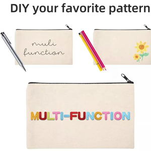 Mini toile de maquillage logo pour femmes sublimation trousse de toilette trousse de toilette avec fermeture éclair pochette de voyage personnalisée - Product Image 5