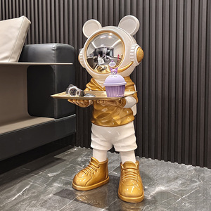 Light Luxury Space Bear Landing Resin DIY <strong>Large</strong> <strong>Ornament</strong> With Home Living Room Tv Cabinet Housemoving Decoration Children Gifts - Product Image 3