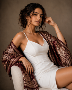 Châle classique durable en viscose brodé, imprimé numérique, à longues franges, écharpe d'hiver traditionnelle, douce, chaude, respirante et confortable - Product Image 4