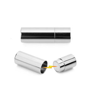 Cierre magnético cilíndrico de latón para pulsera de cordón de cuero, accesorios de joyería DIY, color dorado, pulseras de moda unisex. - Product Image 5