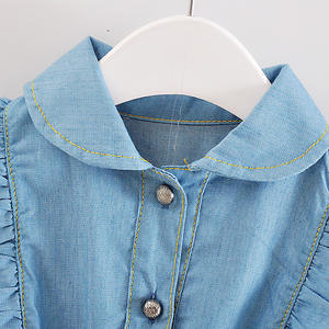 ชุดเดรสกระโปรงยีนส์ทรงตูตู คอปกทรงกลีบบัว ผ้าฝ้ายสำหรับฤดูร้อน ตัวอย่างฟรีสำหรับเด็กผู้หญิง - Product Image 5