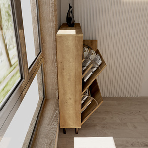 Design moderno pieghevole scarpiera in legno scarpiera armadio con cassetto portaoggetti - Product Image 4