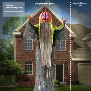 Ghost Gigante Luminoso da Appendere da 3M con Suono e Controllo Vocale, Decorazione di Halloween a Tema Casa Infestata, Luce Colorata a Forma di <span class=keywords><strong>Zucca</strong></span> - Product Image 1