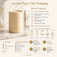 Emballage personnalisé en tube de papier certifié FSC pour parfum, cosmétiques, coffret cadeau, pelliculage perlé, marquage à chaud, fabrication directe en usine OEM