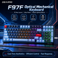 Clavier de jeu mécanique à axe optique F97F, 97 touches, disposition compacte, cadre en alliage, clavier filaire mixte pour PC, joueurs sur ordinateur