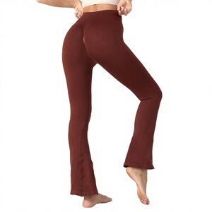 Women's High Waist Wide Leg Flared Yoga Dance Leggings Solid Spandex/Nylon Anti-static Hip Lift Belly Sports Gym - Product Image 1