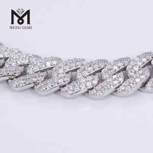 Cadena Cubana de Plata de Ley 925 con Diamantes de Moissanita, Estilo Hip Hop, MS-511, Ancho de 10 mm y 12 mm, Longitud de 18, 20, 22 y 24 Pulgadas - Product Image 4
