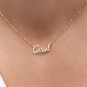 Lateefah personalizzato alla moda da donna 925 ciondolo in <span class=keywords><strong>argento</strong></span> Sterling <span class=keywords><strong>con</strong></span> <span class=keywords><strong>nome</strong></span> personalizzato <span class=keywords><strong>con</strong></span> collana a maglie per feste - Product Image 3