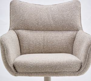 <span class=keywords><strong>เก้าอี้</strong></span>ทานอาหารหรูหราทันสมัยปี 2025 ผ้าสีขาว<span class=keywords><strong>ข้าว</strong></span> หุ้มเบาะเต็มตัว พร้อมที่วางแขน หมุนได้ 360 องศา °   ฟังก์ชันการหมุน - Product Image 3