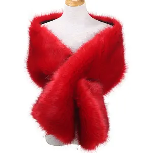 OEM Custom Wholesale Fur Shawls Winter Warm New Design Fashion Trend Tngan Faux Fox Fur Trim Cardigan Cloak Shawl Wraps W