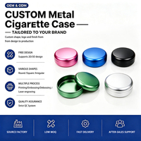 Kotak Rokok Logam Kustom OEM ODM Kotak Tembakau Aluminium Kotak Pil Portabel dengan Perlakuan Permukaan Anodized