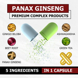 Offre Limitée : Capsules de Ginseng Panax avec Ginkgo, Ashwagandha, Betterave et Thé Vert 5-en-1 pour Améliorer les Fonctions Cérébrales - Product Image 4