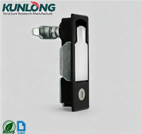 Poignée de porte industrielle en acier KUNLONG SK1-095W-1, boîte de 50 mm, poignée à bascule encastrée ANSI Grade 1, serrure cylindrique noire, 2 clés
