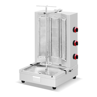 Offre Spéciale nouvelle Rotation automatique Non manuelle en acier inoxydable Frozen Doner Kebab Gas Lave Rock Grill Rotisserie Rotary Shawarma Machine