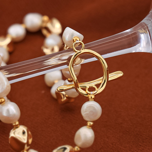 Vòng cổ ngọc trai nhà máy giá bán buôn, Vòng Cổ ngọc trai nước ngọt tự nhiên, Vòng cổ mạ vàng 14k, cho phụ nữ mặc hàng ngày - Product Image 4