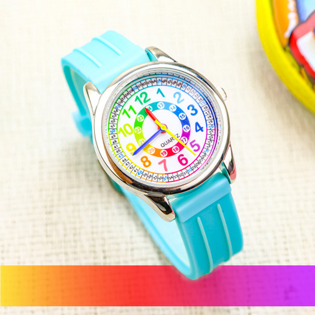 Children's Watch Boys and Girls, Candy Color, Waterproof Quartz, for Primary School Students Girls Pointer Type Electronic