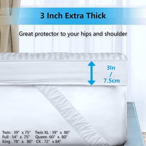3 inch thêm dày sang trọng xuống thay thế tấm nệm Topper pad với 100% 250tc Jacquard bông Bìa nệm bảo vệ - Product Image 3