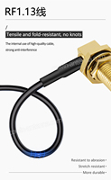 Cable Pigtail SMA Hembra RA a UFL RG1.13 Impermeable, Cable de Conexión RF de Grado Industrial para CPE 4G/5G, Repetidor y AP para Exteriores