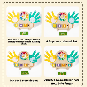 Horloge en bois Montessori pour enfants, jeu de comptage des doigts en forme de <span class=keywords><strong>grenouille</strong></span>, jeu de société mathématique, aides pédagogiques éducatives, jouets cadeaux pour l'apprentissage des enfants - Product Image 4