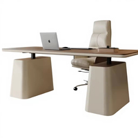 Bureau d'étude moderne pour la maison, avec fonction prise de courant, tiroir de rangement, design de luxe léger, idéal pour espace de travail et de discussion