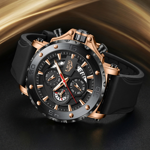 Reloj LIGE LG89230 para Hombre, con Logotipo Personalizado, Esfera de 48 mm, 3 Subesferas, Resistente, Deportivo, Multifunción, Fecha, Luminoso, Resistente al Agua + Caja - Product Image 4
