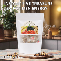Thé chinois pour la santé, directement de l'usine, dropshipping, personnalisable, sachets de thé instantané aux cinq trésors aromatisés aux herbes pour hommes, favorise l'énergie