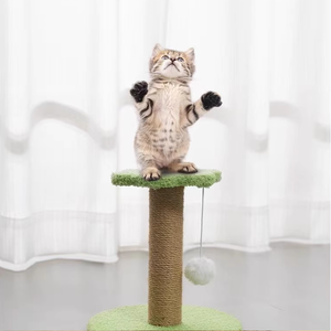 Mainan pohon goresan kucing klasik Modern, mainan karton hadiah Natal elegan bola memanjat beludru Sisal berkelanjutan - Product Image 3