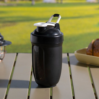 Bouteille shaker en plastique de 500 ml (17 oz) avec boule mélangeuse, en PP de qualité alimentaire, gobelet mélangeur de protéines, bouteille d'eau de sport avec bouchon à clapet pour la gym, vente en gros