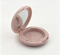 Étui à blush compact personnalisable en plastique ABS rond mat recyclable et écologique avec miroir et compartiments pour outils de maquillage