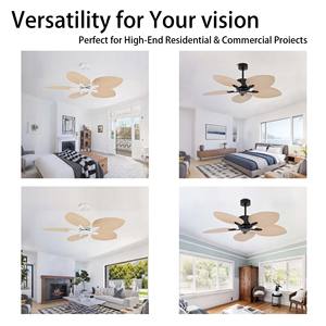 <span class=keywords><strong>Ventilador</strong></span> de <span class=keywords><strong>techo</strong></span> decorativo de <span class=keywords><strong>mimbre</strong></span> Vintage de hoja de palma de plástico ABS Tropical de 52 pulgadas para restaurante comercial Hotel - Product Image 4