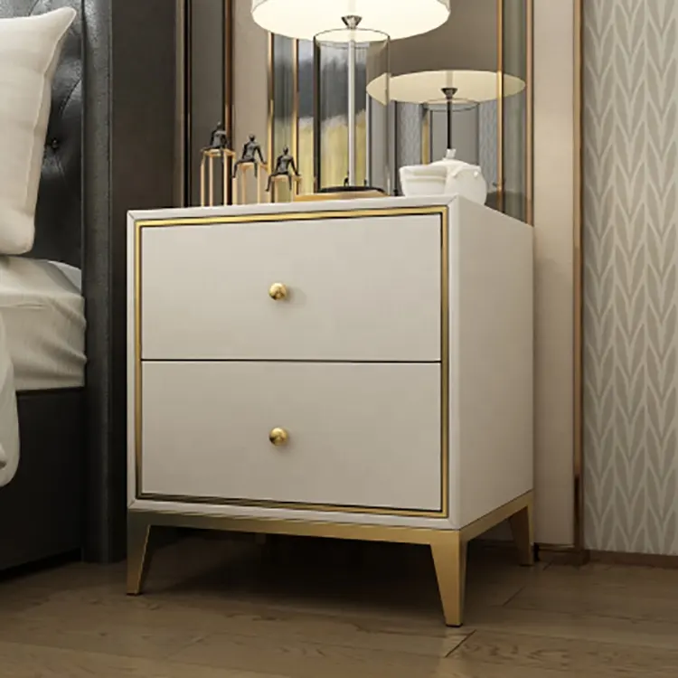 Meuble de chambre à coucher blanc, nouveau produit, Design tendance, chevet