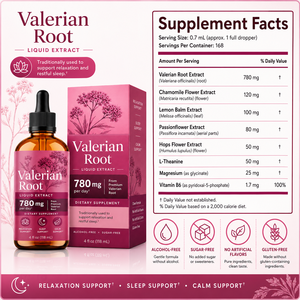Complément Liquide en Gros de Racine de Valériane 4oz (168 Doses) avec Fleur de la Passion et Hameçon pour la Relaxation et le Bien-être du Sommeil – Direct Usine - Product Image 6