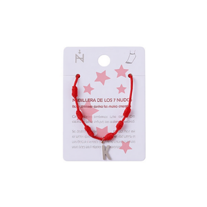 Cavigliera in acciaio inossidabile a sette nodi con lettera K e cordoncino rosso, gioiello alla moda per donna - Product Image 1